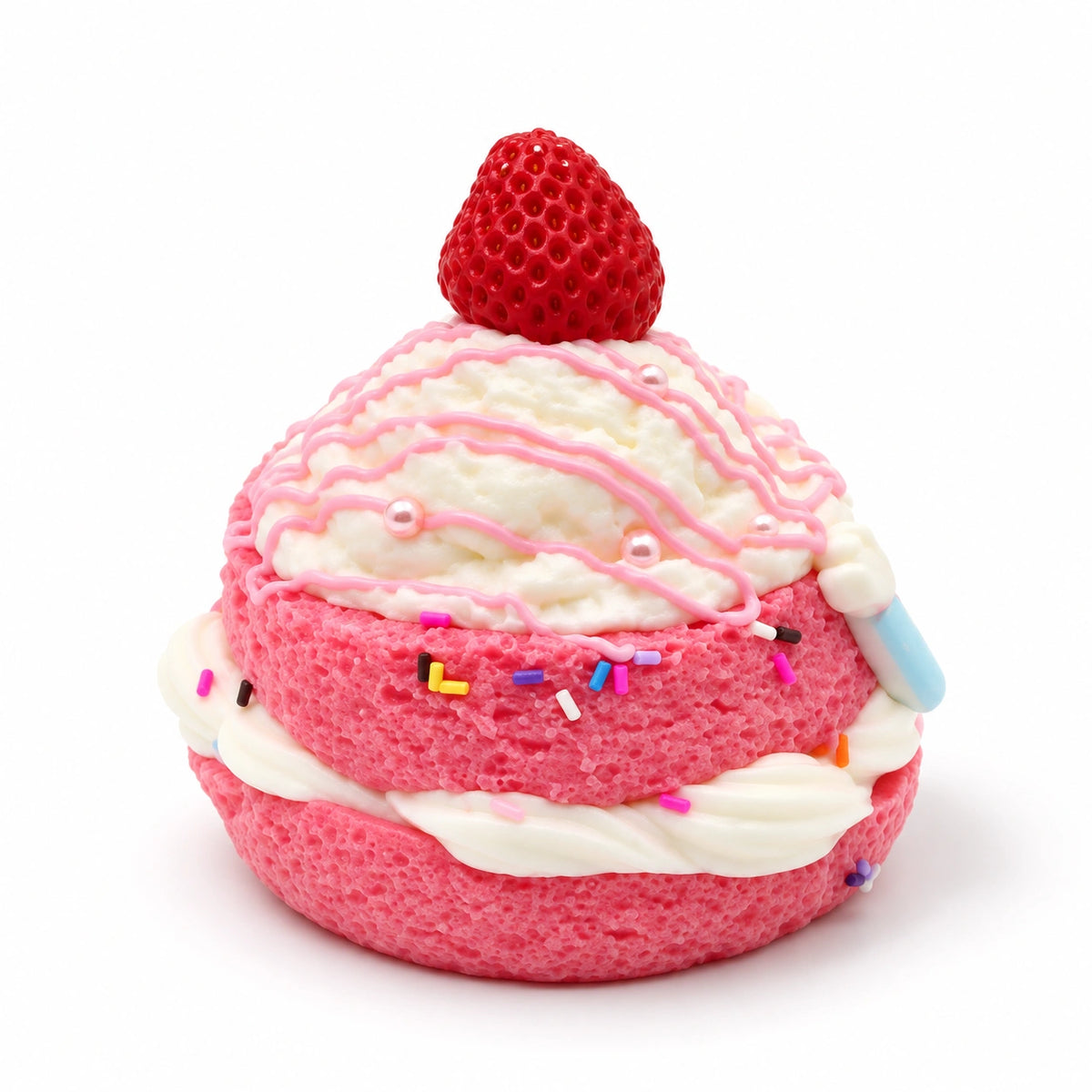 Strawberry Cream Layer Cake Squishy Toy – white background product photo