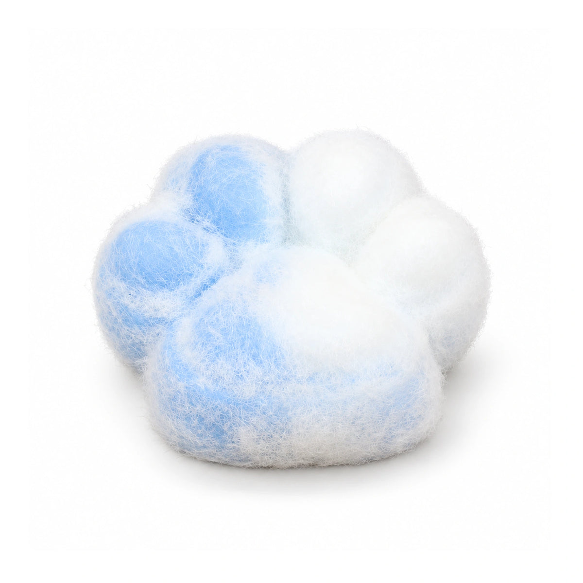 Blue & White Plush Cat Paw Squishy – white background product photo