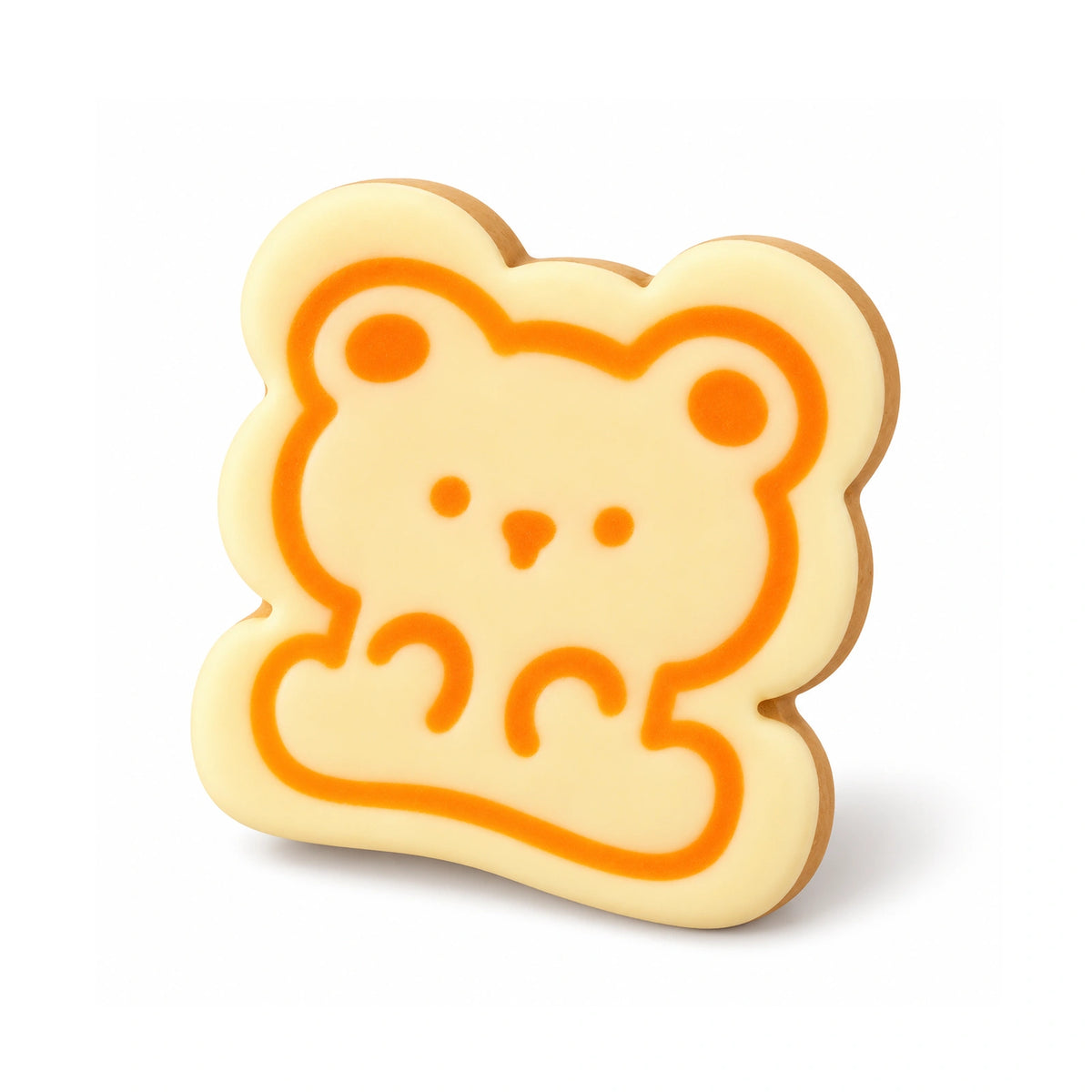 Cream Bear Cookie Squishy Toy – white background product photo