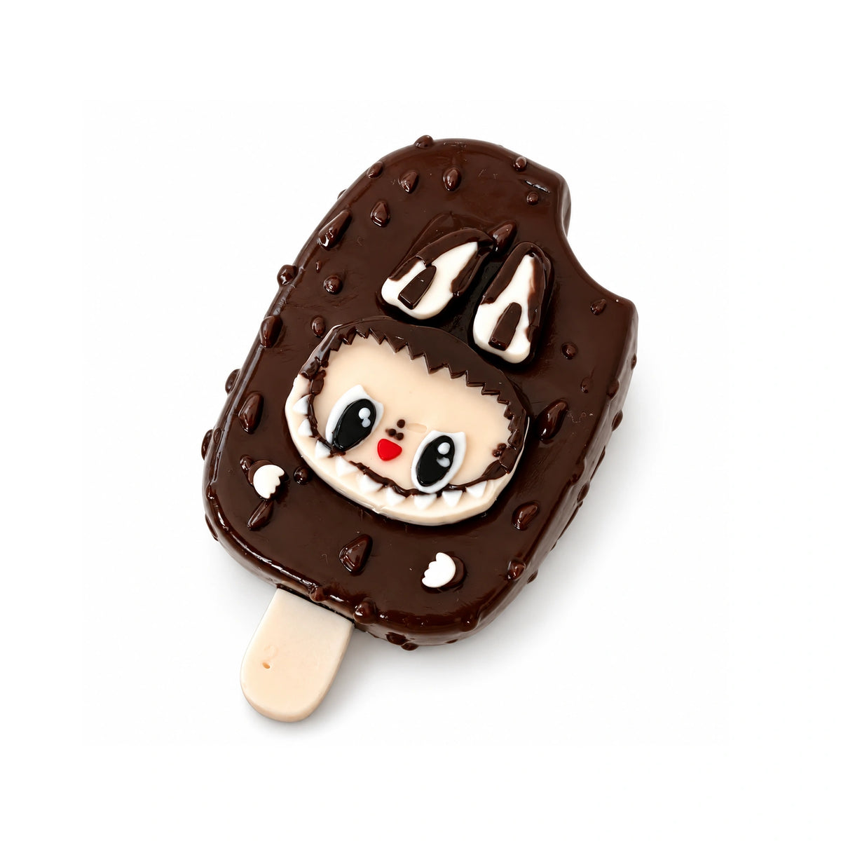 Drizzled Labubu Chocolate Popsicle Squishy Toy – white background product photo