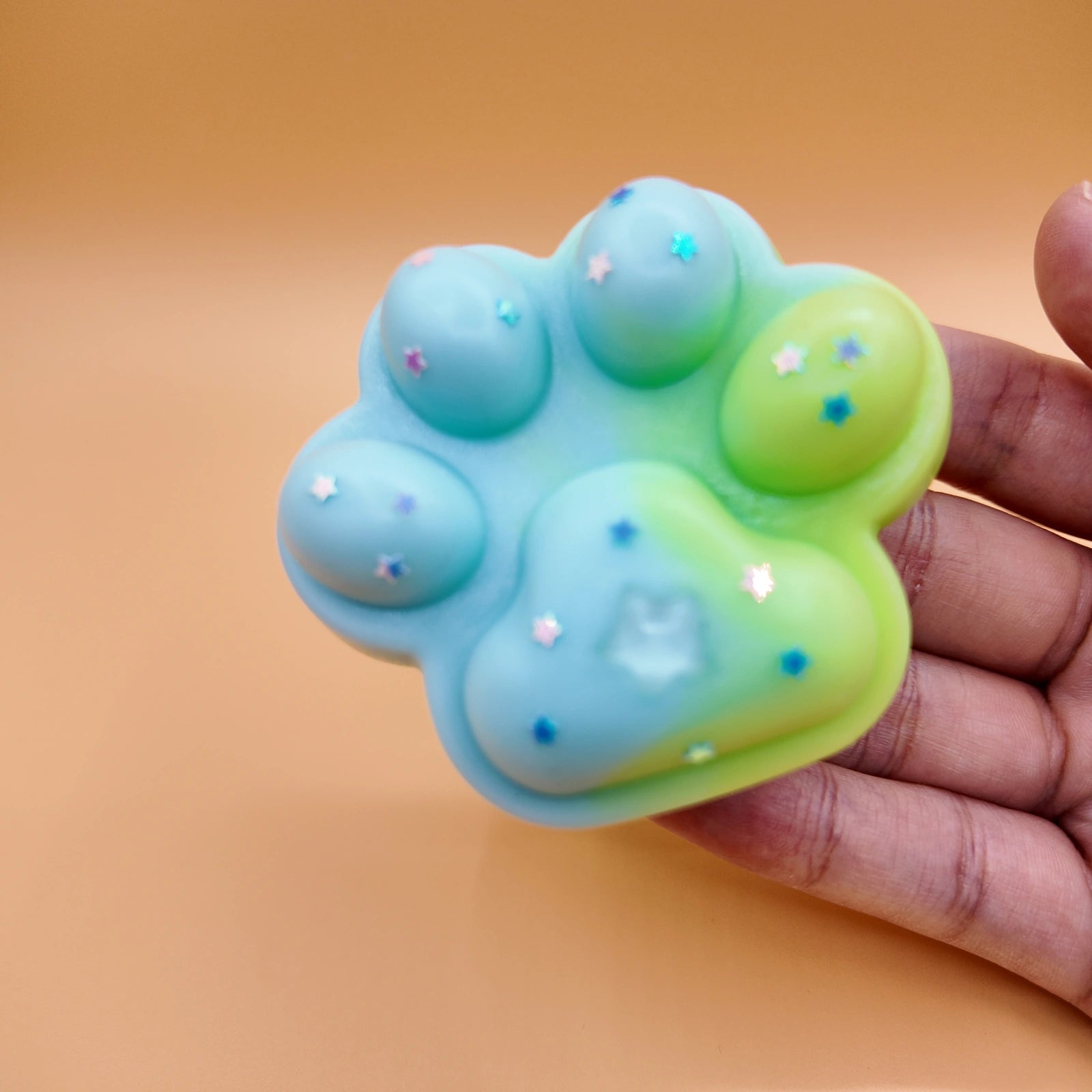 Blue & Green Cat Paw Squishy - squishy - Yumi Squishy