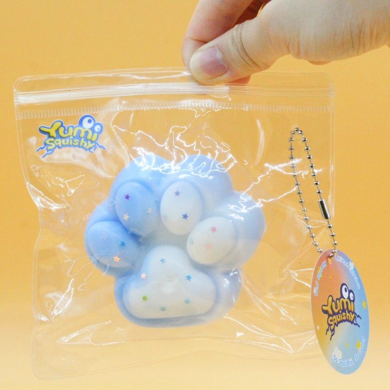 Blue & White Cat Paw Squishy - squishy - Yumi Squishy