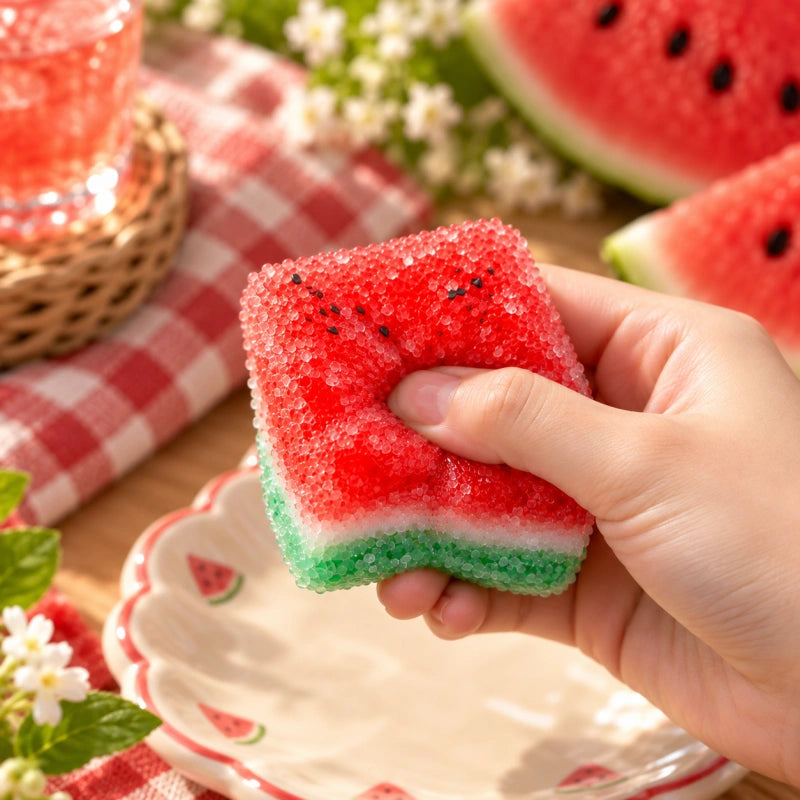 Clear Watermelon Cube Squishy Toy