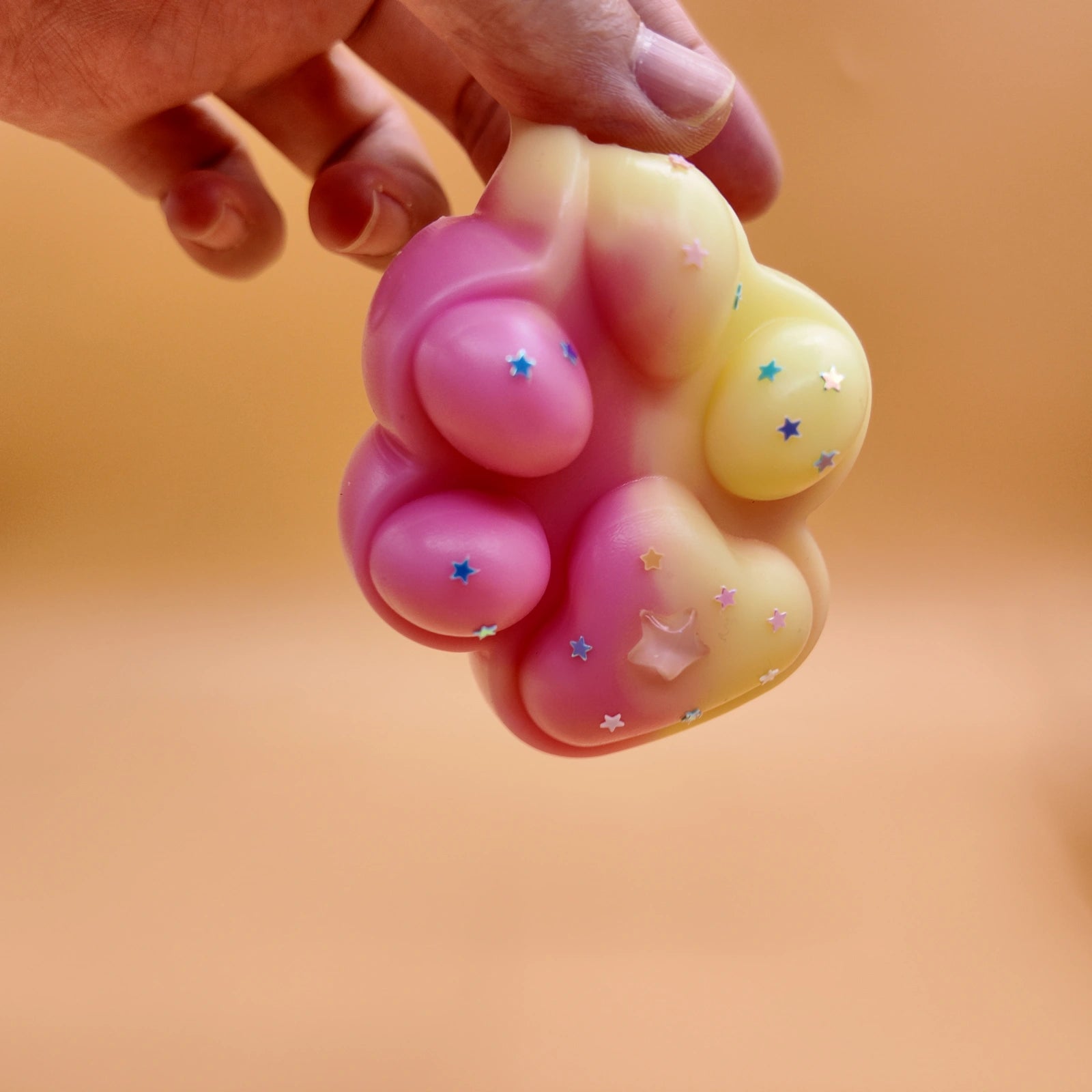 Pink & Yellow Cat Paw Squishy - squishy - Yumi Squishy