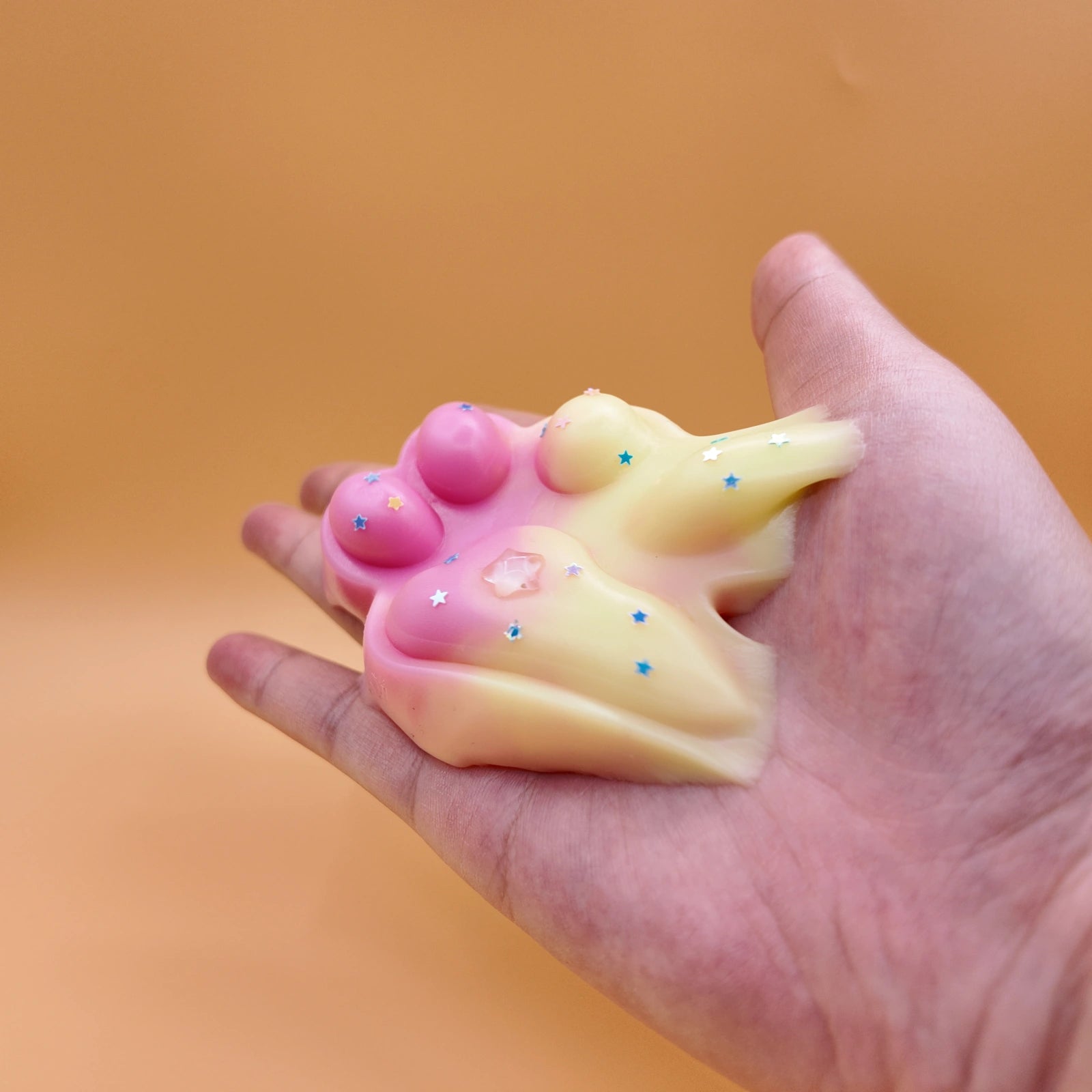 Pink & Yellow Cat Paw Squishy - squishy - Yumi Squishy
