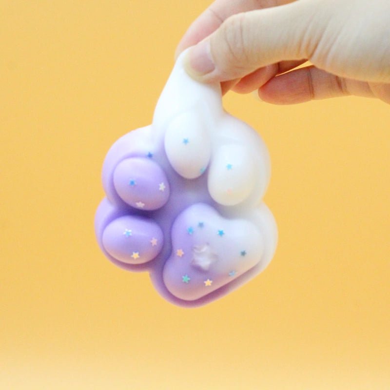 Purple & White Cat Paw Squishy - squishy - Yumi Squishy