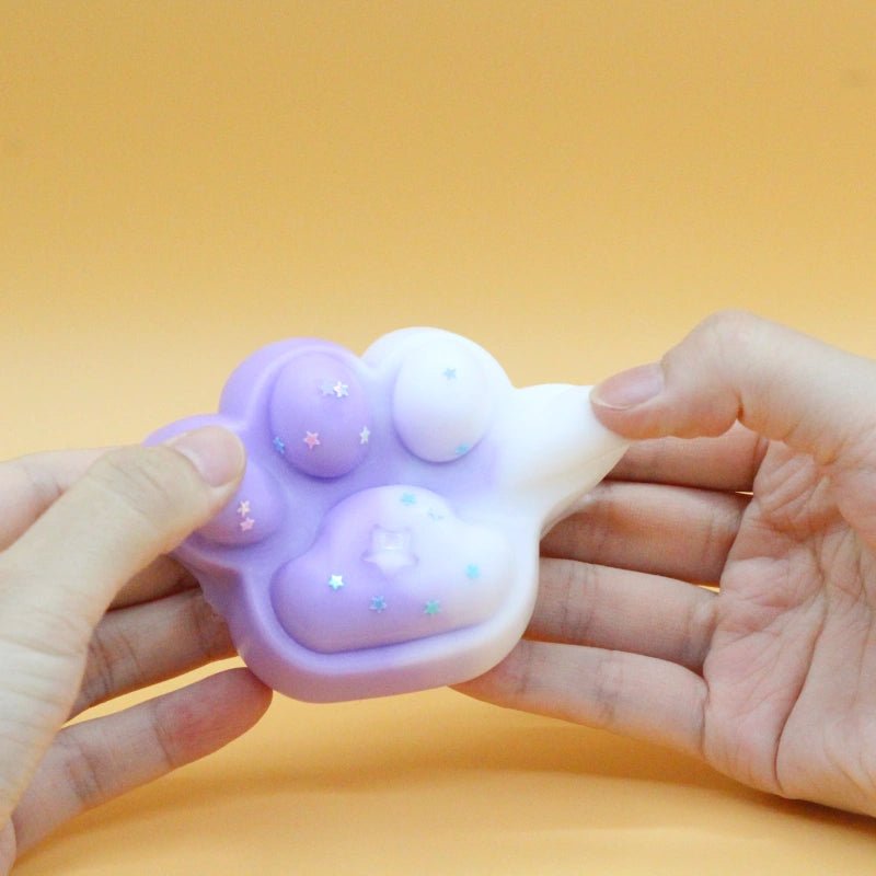 Purple & White Cat Paw Squishy - squishy - Yumi Squishy