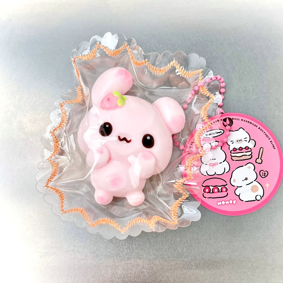 Vintage Strawberry Bunny Squishy Toy