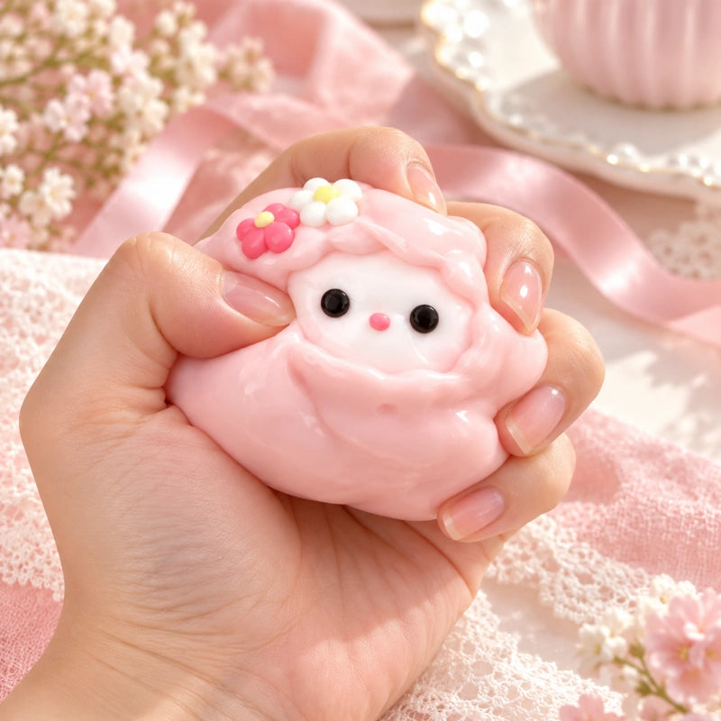 Pink Flower Lamb Squishy Toy