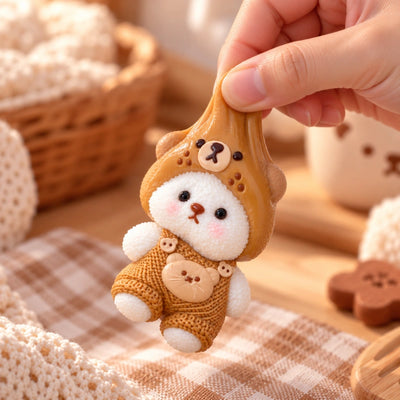 Caramel Bear Outfit Squishy Toy
