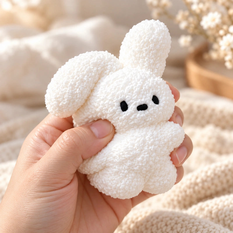Flocked Fold - Ear Bunny Squishy Toy