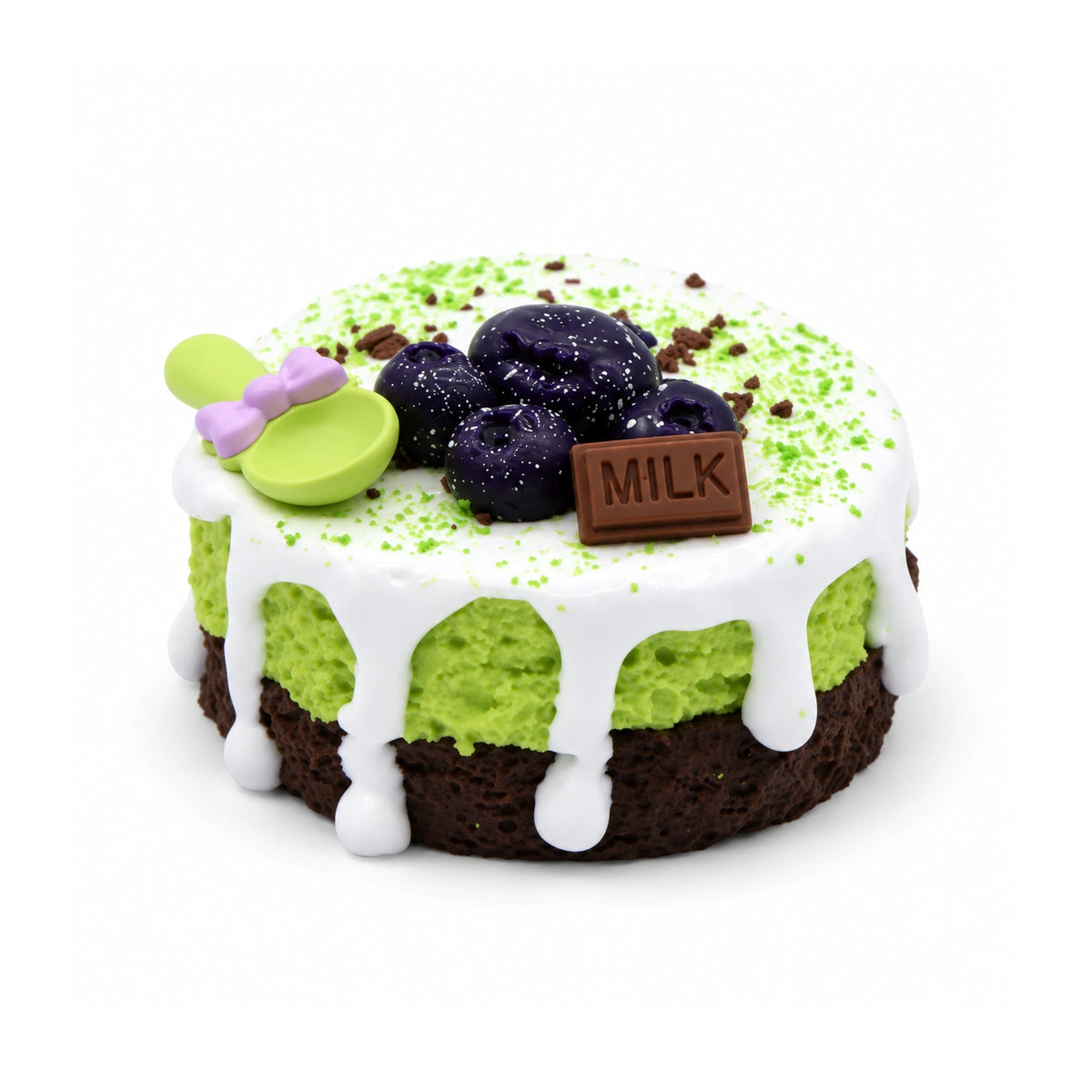 Blueberry Matcha Cake Squishy Toy – white background product photo