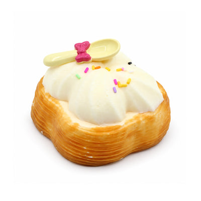 Cream Puff Pastry Cake Squishy Toy – white background product photo