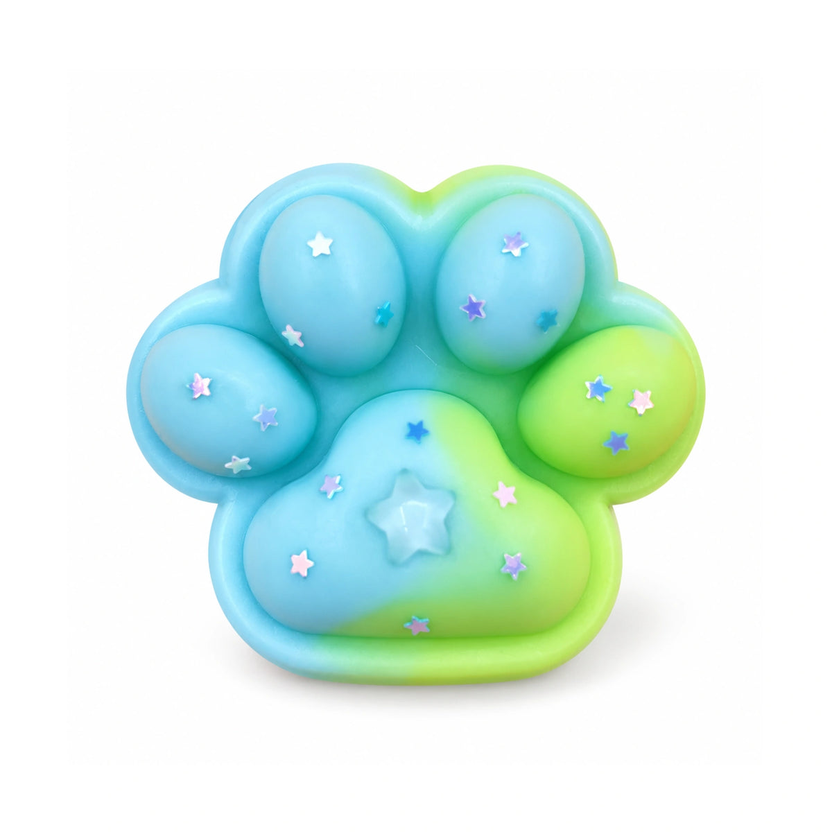 Blue & Green Cat Paw Squishy – white background product photo