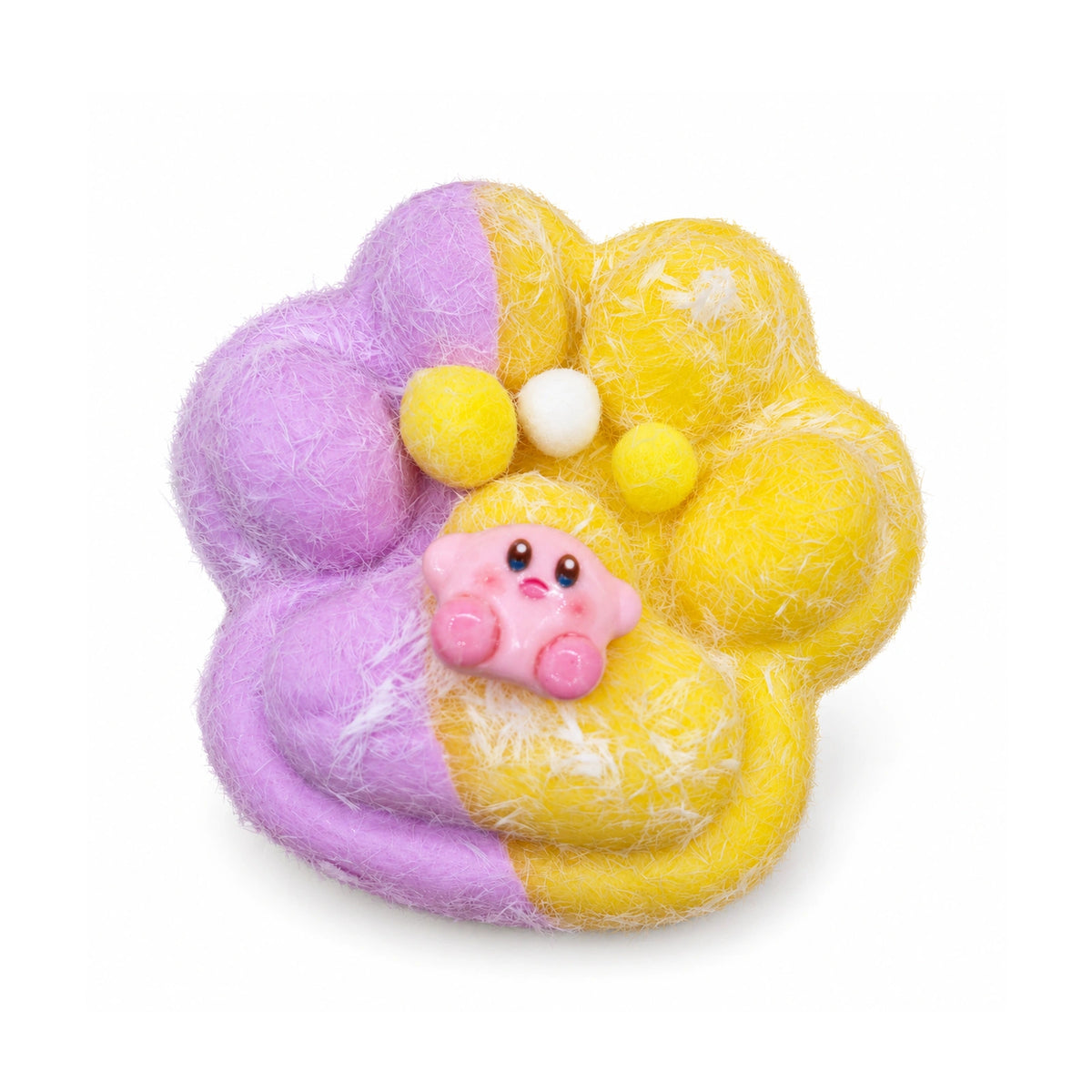 Extra Large Purple & Yellow Cat Paw Squishy (300g) – white background product photo