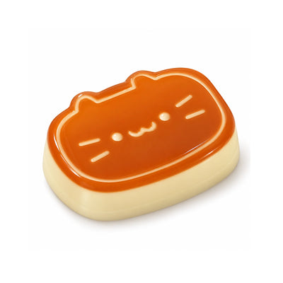 Caramel Cat Pudding Squishy – white background product photo