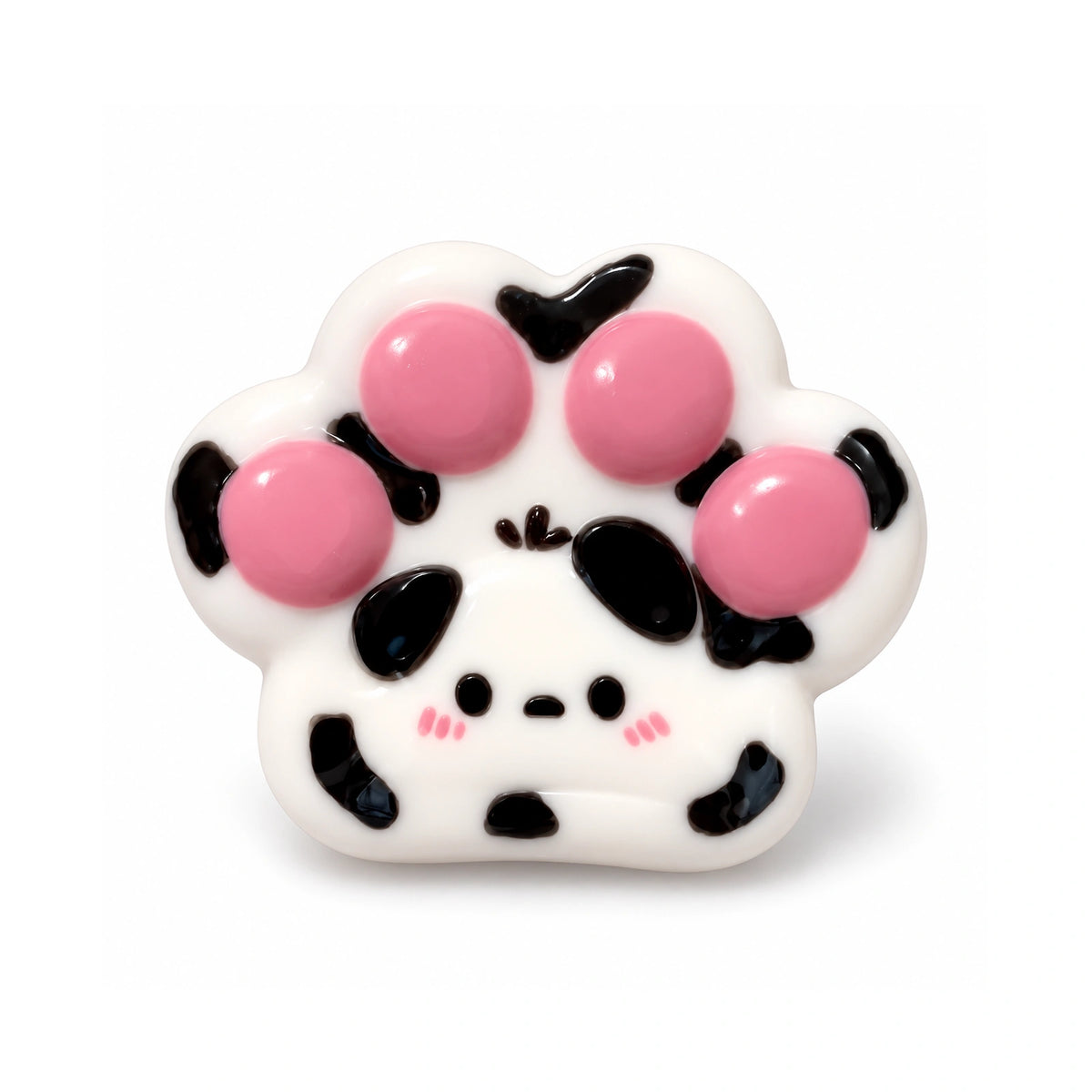 Cow Print Pink Cat Paw Squishy – white background product photo
