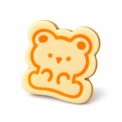 Cream Bear Cookie Squishy Toy – white background product photo