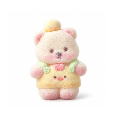 Coconut Overall Bear Squishy – white background product photo