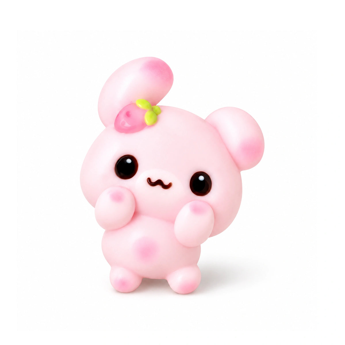 Vintage Strawberry Bunny Squishy Toy – white background product photo
