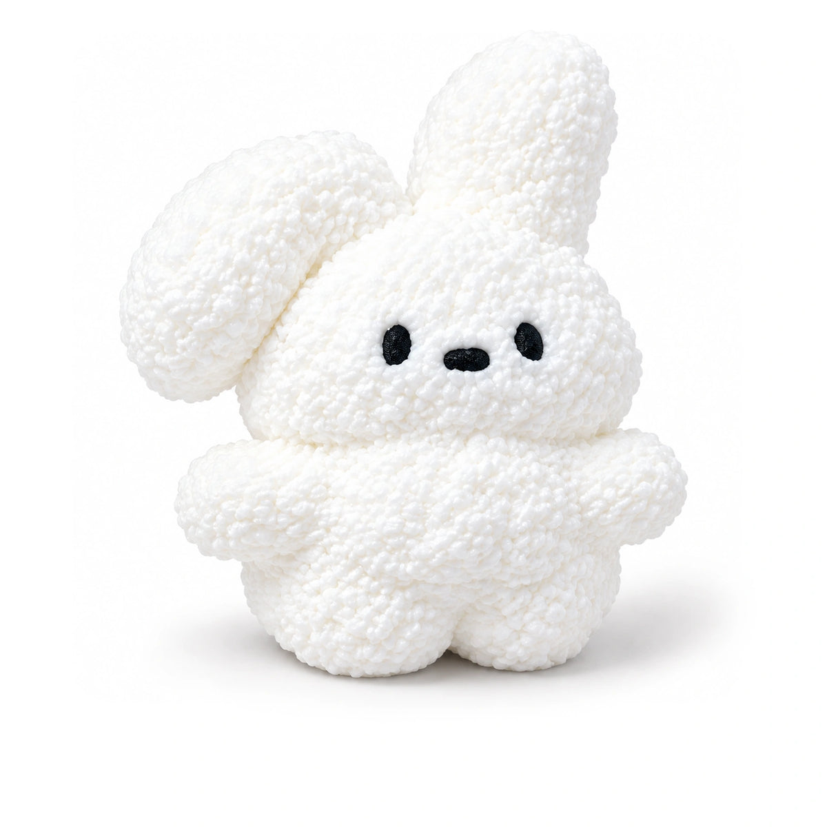 Flocked Fold - Ear Bunny Squishy Toy – white background product photo
