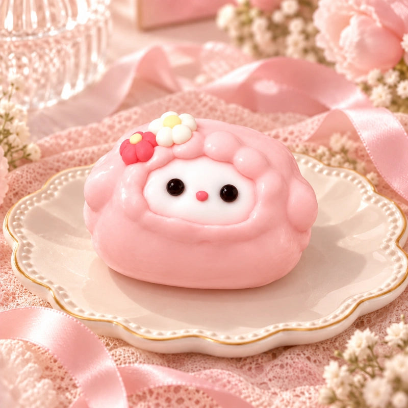 Pink Flower Lamb Squishy Toy