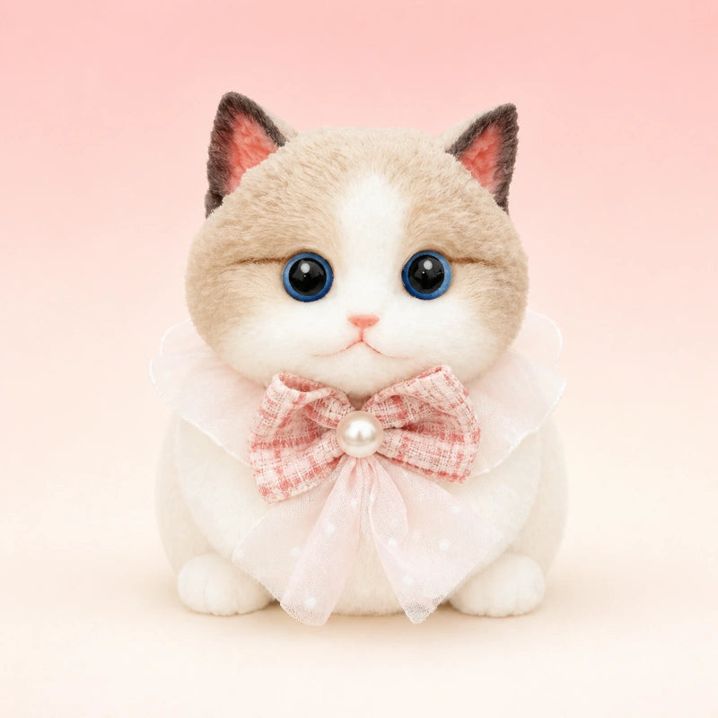 Chubby Cat Squishy Gift Box by YumiSquishy with handmade silicone cat toy