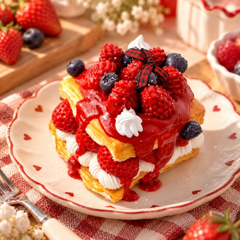 Raspberry Jam Square Cake Squishy Toy