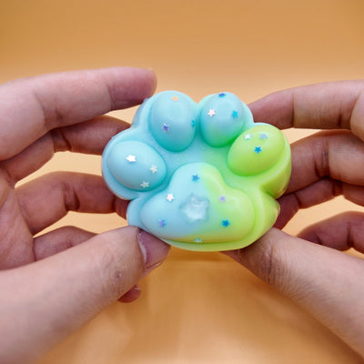 Blue & Green Cat Paw Squishy - Yumi Squishy