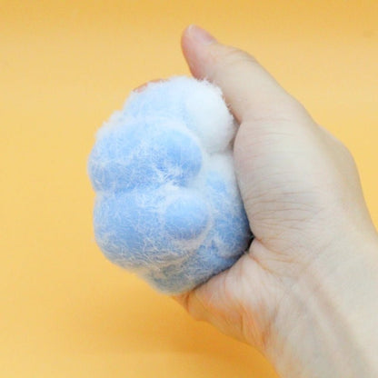 Blue & White Plush Cat Paw Squishy - squishy - Yumi Squishy