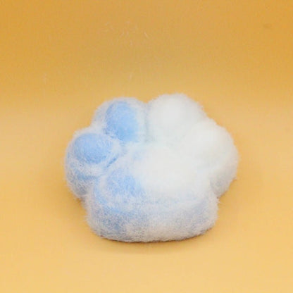 Blue & White Plush Cat Paw Squishy - squishy - Yumi Squishy
