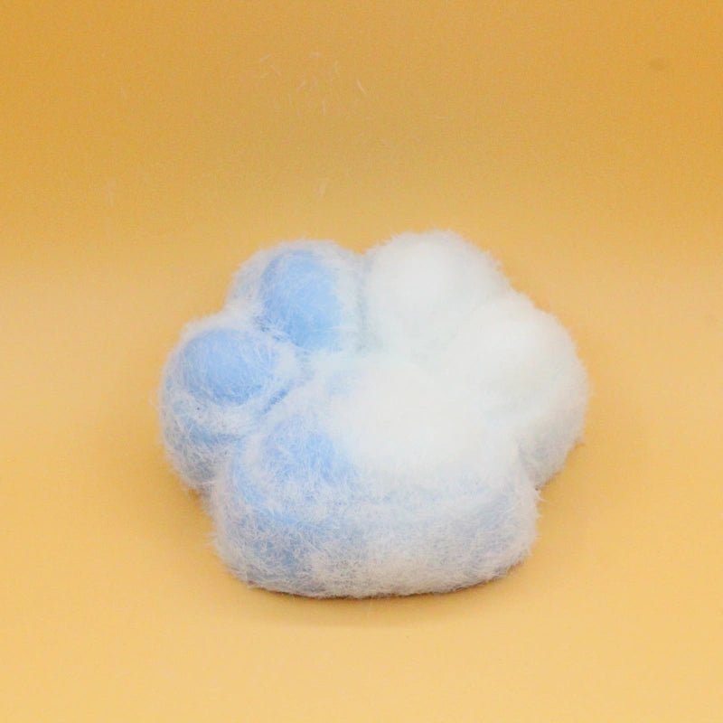 Blue & White Plush Cat Paw Squishy - squishy - Yumi Squishy
