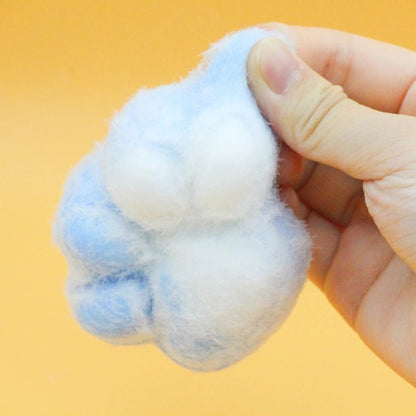 Blue & White Plush Cat Paw Squishy - squishy - Yumi Squishy