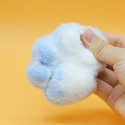 Blue & White Plush Cat Paw Squishy - squishy - Yumi Squishy