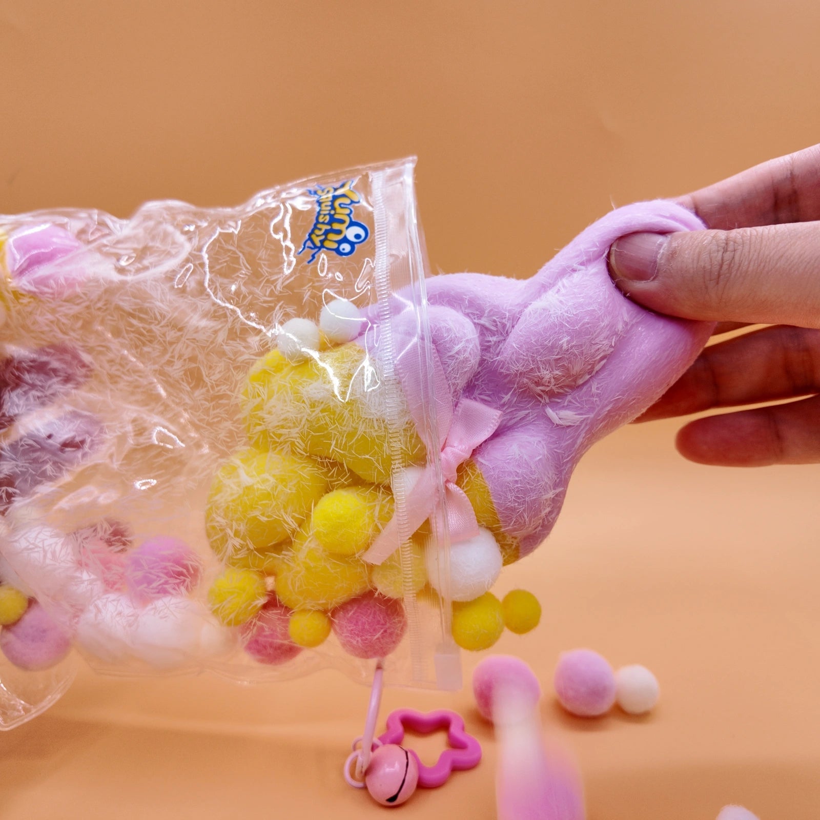 Extra Large Purple & Yellow Cat Paw Squishy (300g) - squishy - Yumi Squishy