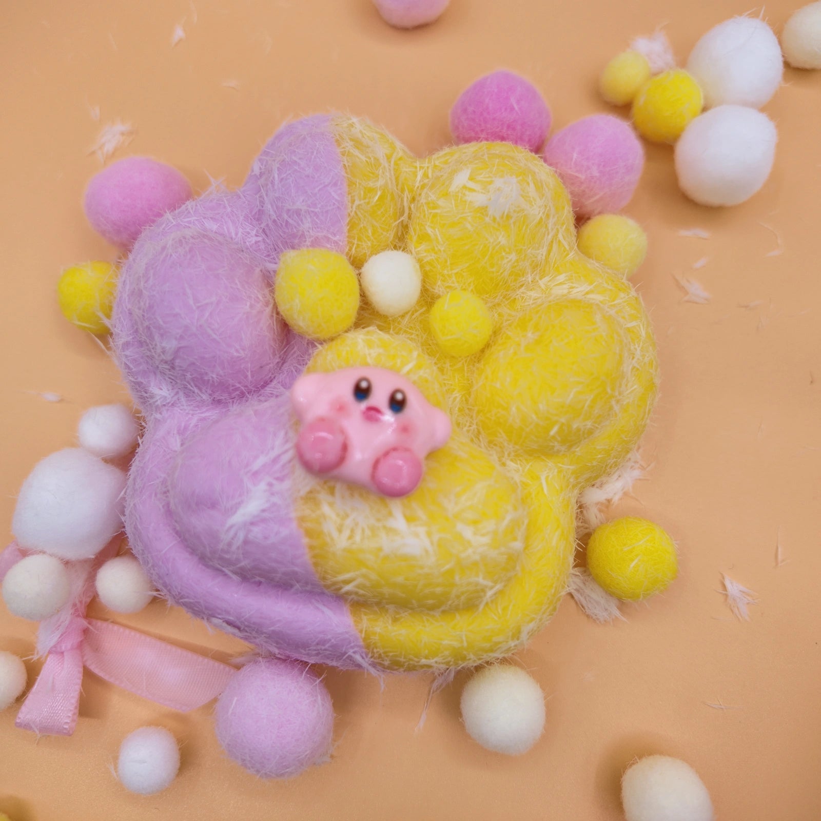 Extra Large Purple & Yellow Cat Paw Squishy (300g) - squishy - Yumi Squishy