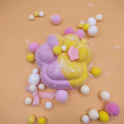 Extra Large Purple & Yellow Cat Paw Squishy (300g) - squishy - Yumi Squishy