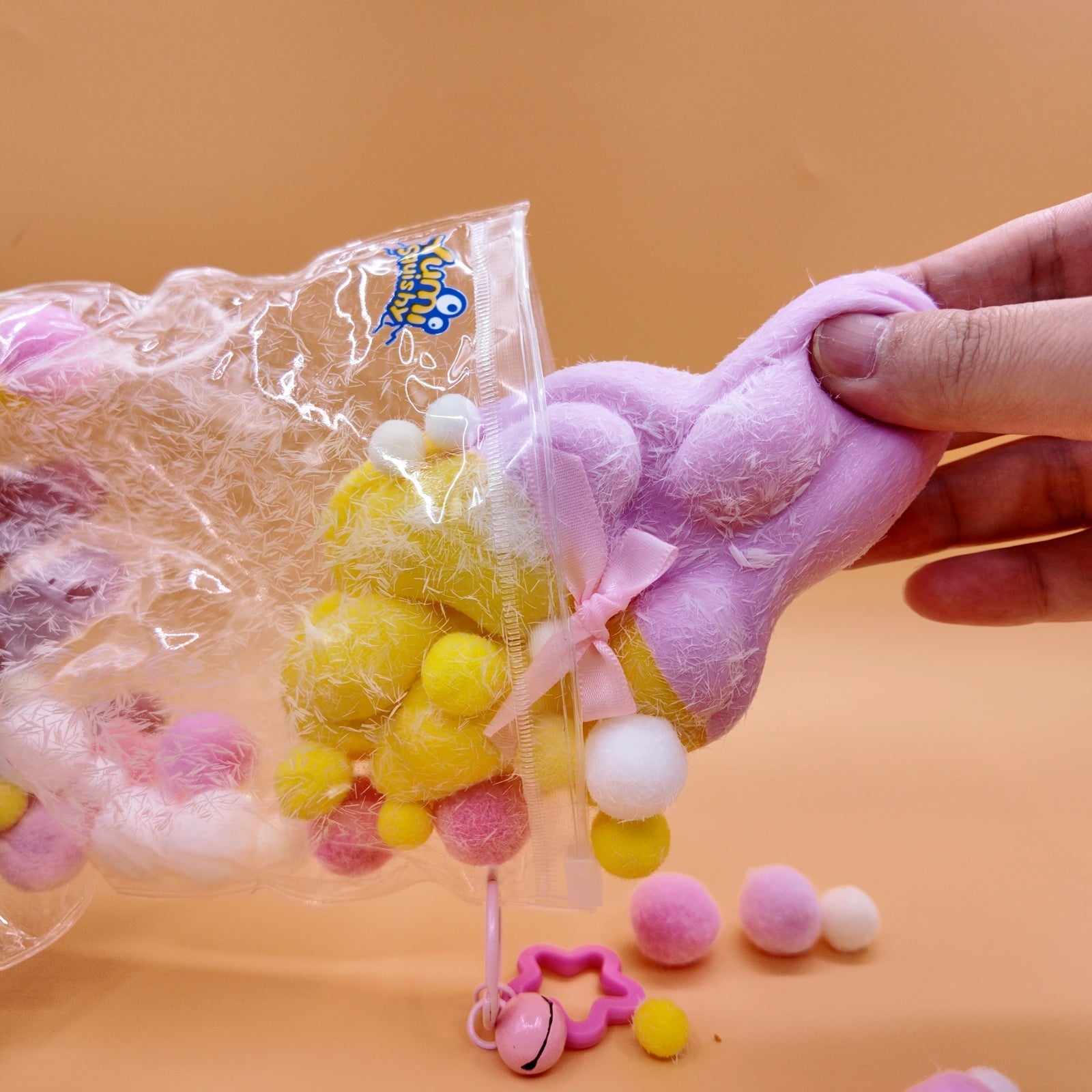 Extra Large Purple & Yellow Cat Paw Squishy (300g) - squishy - Yumi Squishy