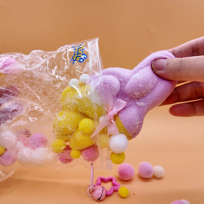 Extra Large Purple & Yellow Cat Paw Squishy (300g) - squishy - Yumi Squishy