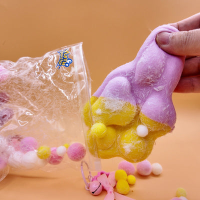 Extra Large Purple & Yellow Cat Paw Squishy (300g) - Yumi Squishy