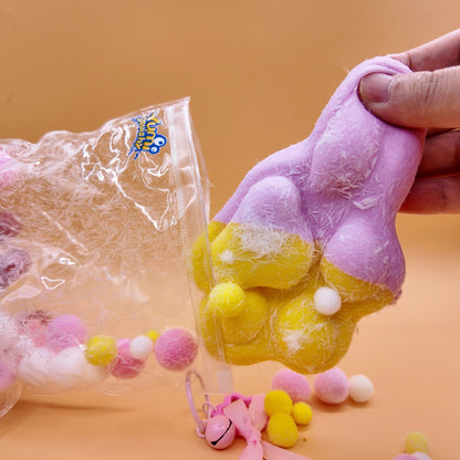 Extra Large Purple & Yellow Cat Paw Squishy (300g) - squishy - Yumi Squishy