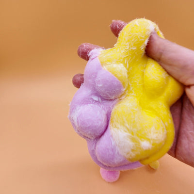 Extra Large Purple & Yellow Cat Paw Squishy (300g) - Yumi Squishy