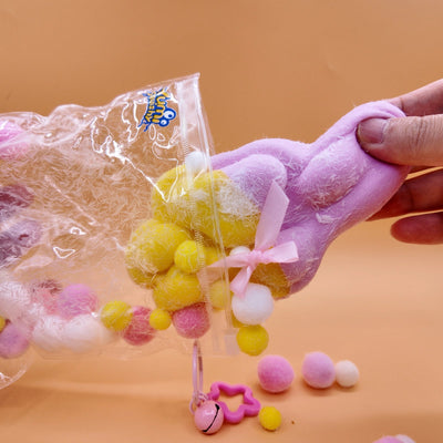 Extra Large Purple & Yellow Cat Paw Squishy (300g) - Yumi Squishy