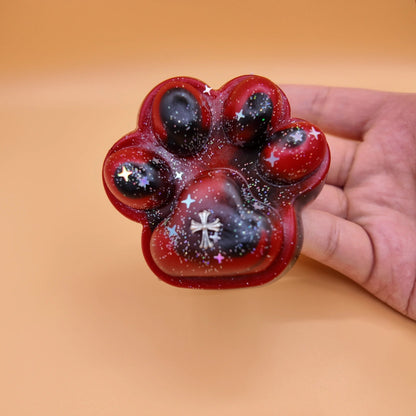 Gothic Glitter Star Red - Black Cross Cat Paw Squishy - squishy - Yumi Squishy