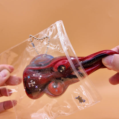 Gothic Glitter Star Red - Black Cross Cat Paw Squishy - squishy - Yumi Squishy