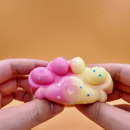 Pink & Yellow Cat Paw Squishy - squishy - Yumi Squishy