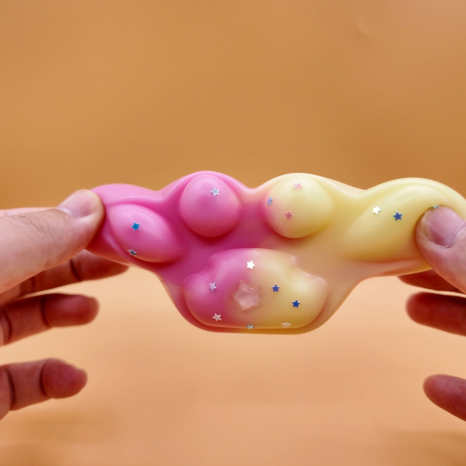 Pink & Yellow Cat Paw Squishy - squishy - Yumi Squishy