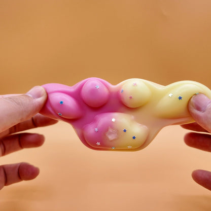 Pink & Yellow Cat Paw Squishy - squishy - Yumi Squishy