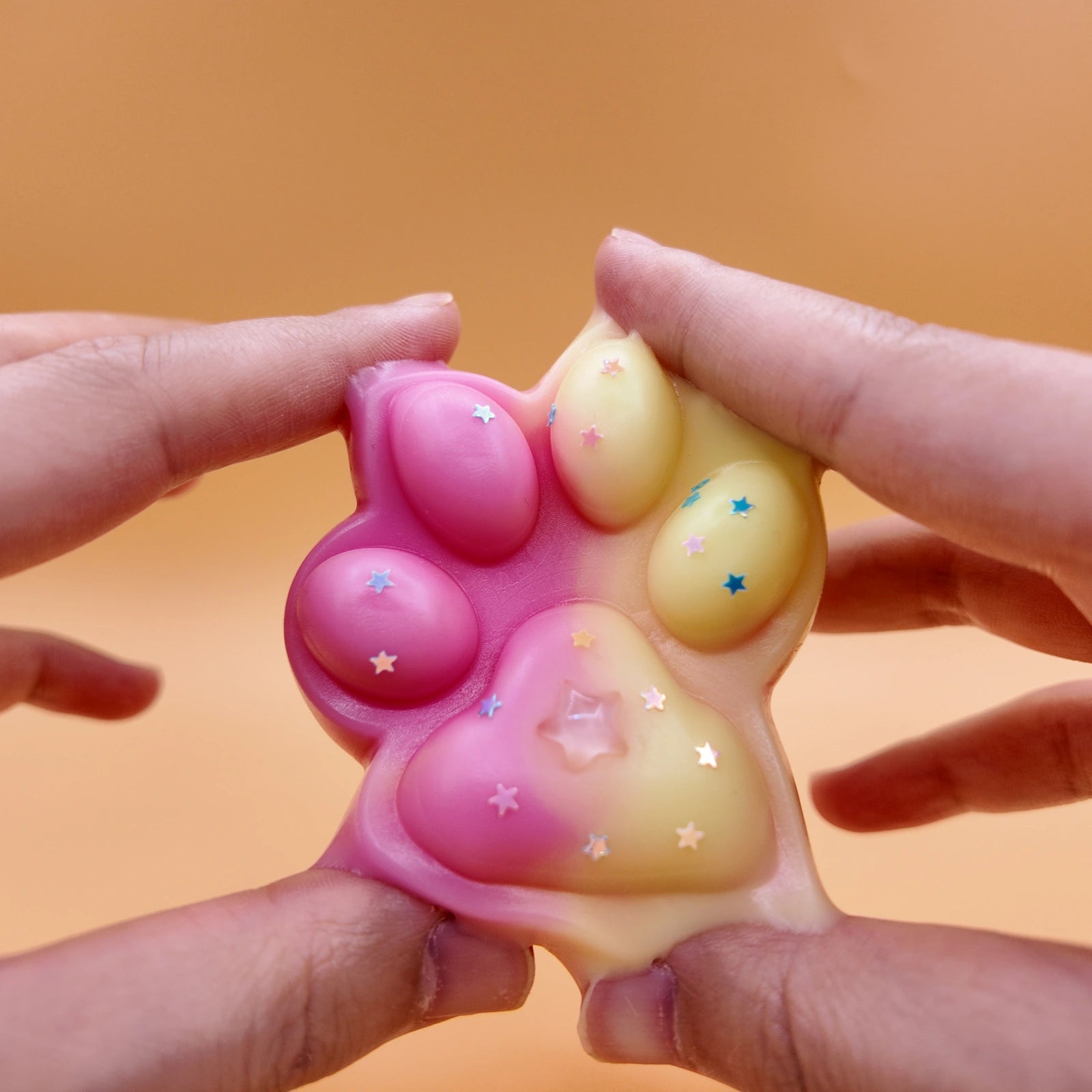 Pink & Yellow Cat Paw Squishy - squishy - Yumi Squishy