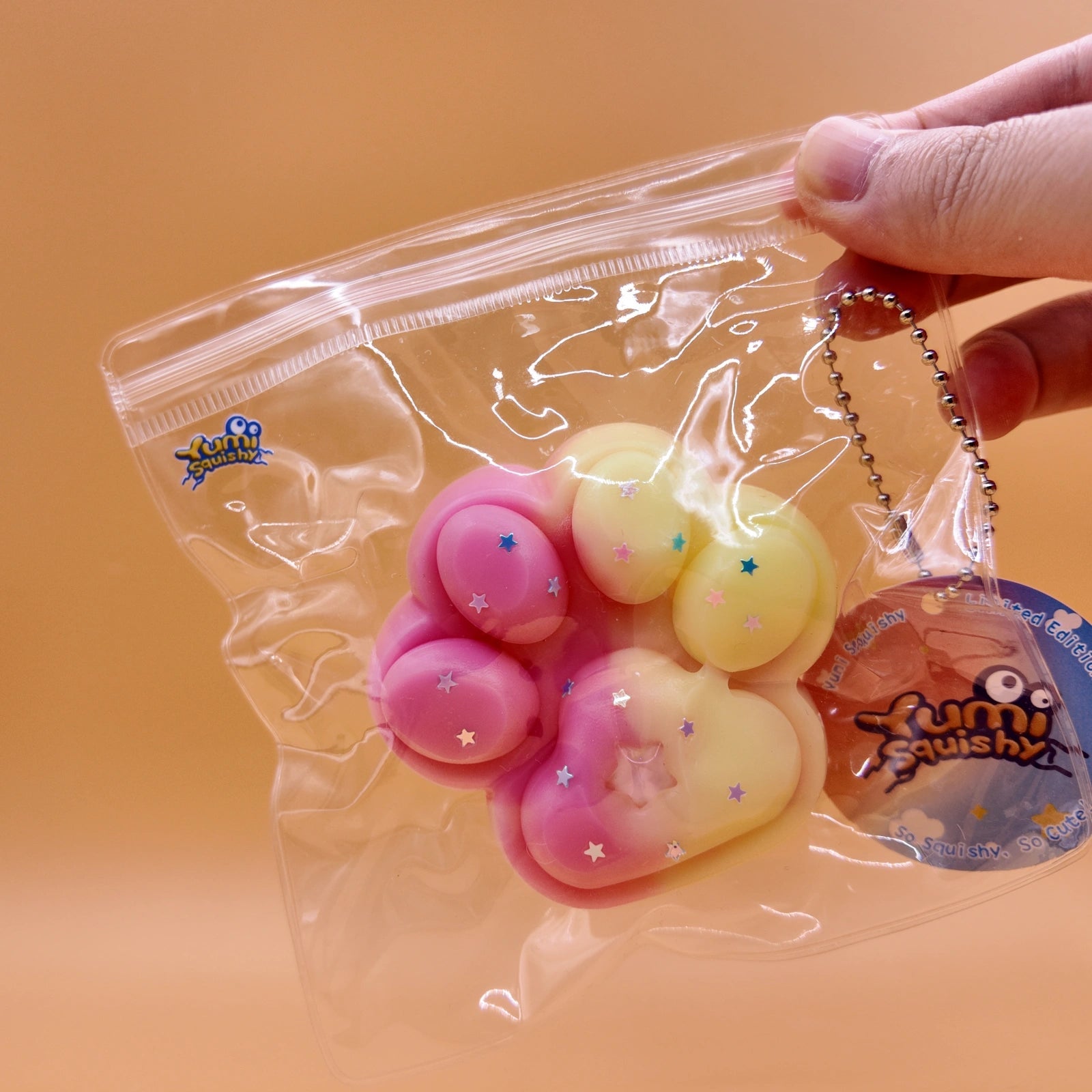 Pink & Yellow Cat Paw Squishy - squishy - Yumi Squishy